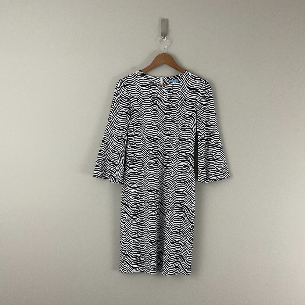 J Mclaughlin Catalina Cloth Zebra Print Bell Sleeve Dress Size Xs